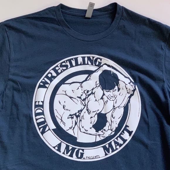 AMG Nude Wrestling Presents Matt!  HTV on Dark Blue 100% Cotton Next Level T - Picture 6 of 10